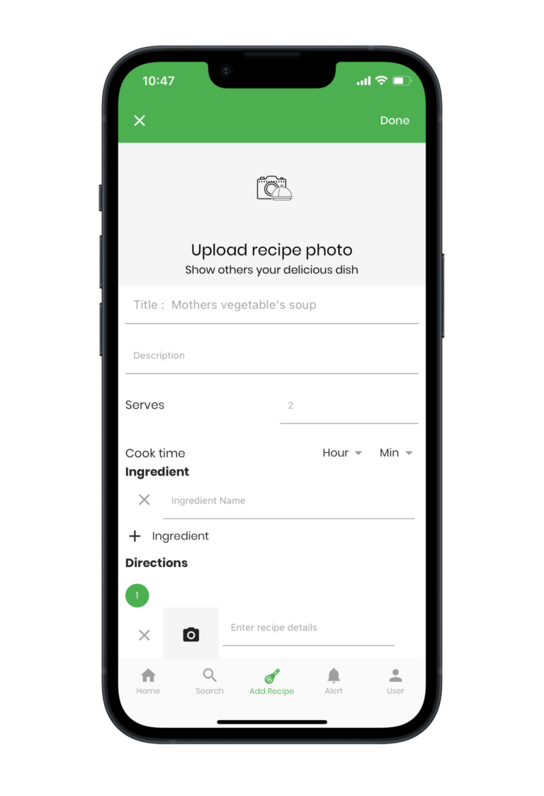 Screenshot of Chefbite app