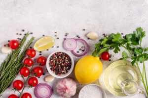 A photo of ingredients and herbs