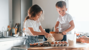 kids cooking in the kitchen